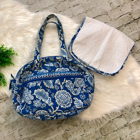 vera bradley diaper bag blue